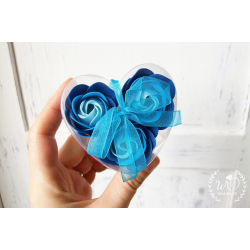 Svatební dárková mýdla Růže 3ks modré