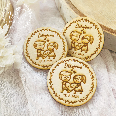 Dívka a chlapec srdce - magnetky