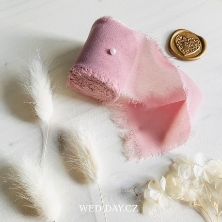 Hedvábná stuha - růžová 5,5m