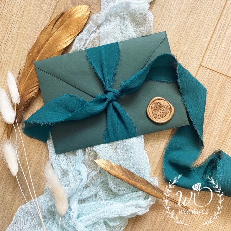 Hedvábná stuha - smaragdová 5 m