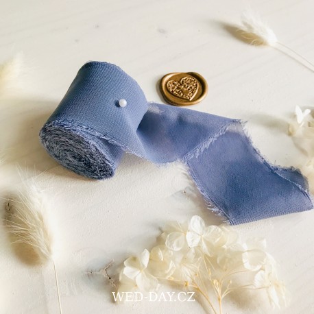 Hedvábná stuha - modrá 5,5m