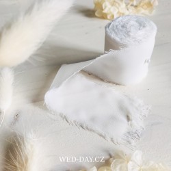 Hedvábná stuha - bílá 5,5m