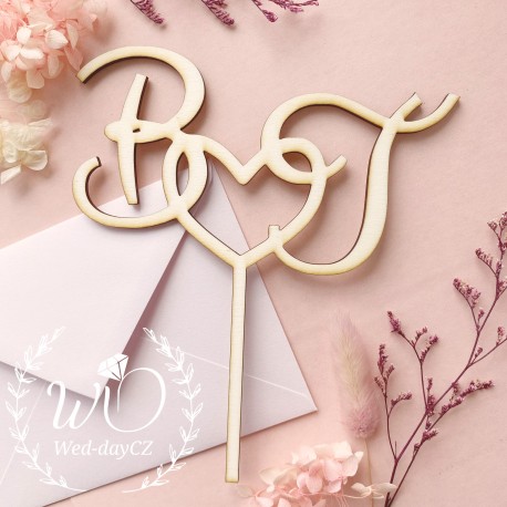 Zápich na dort - iniciály na PŘÁNÍ