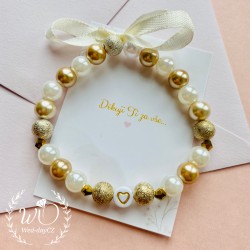 Náramek gold s kartičkou Děkuji