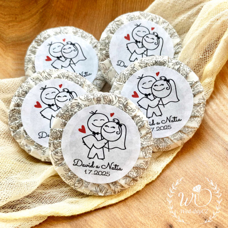 Zamilovaný pár + váš text - Svatební mýdlo